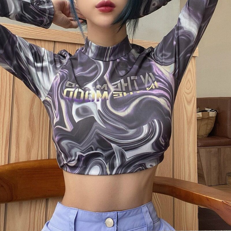 Vintage Crop Top Graphic Tees Women T Shirt - LiveTrendsX