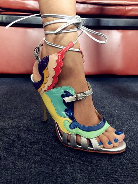 Desinger Leather Straps Wing Sandals