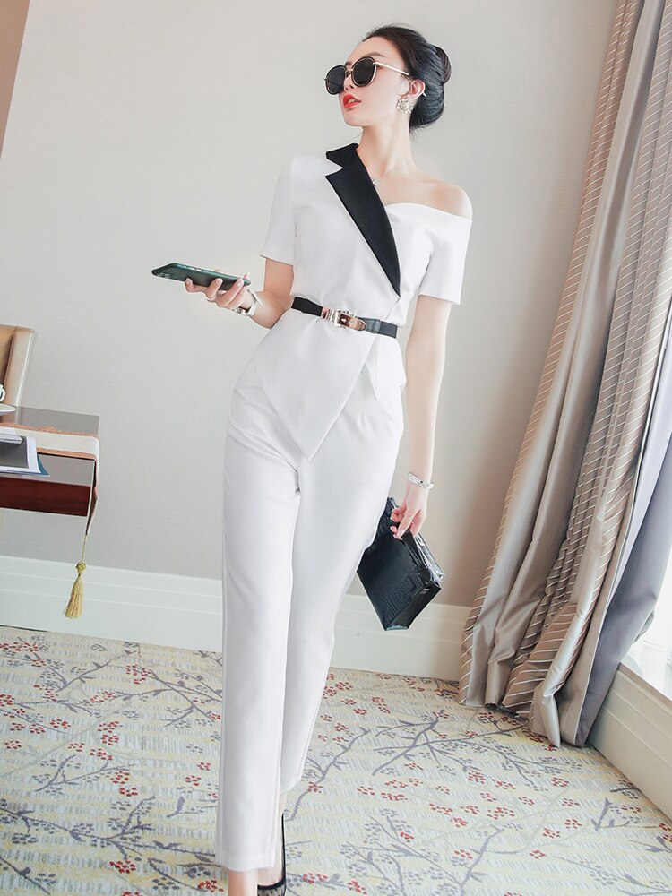 White Blazer And Pants Set For Women