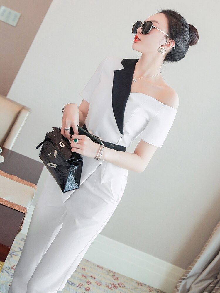 White Blazer And Pants Set For Women