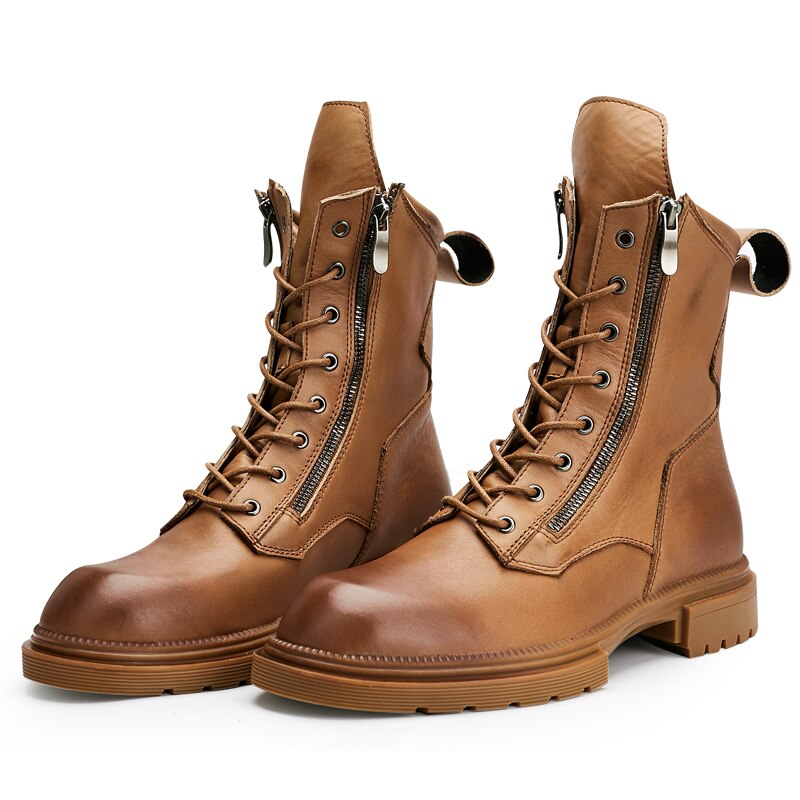 England Style Men High Top Genuine Leather Boots