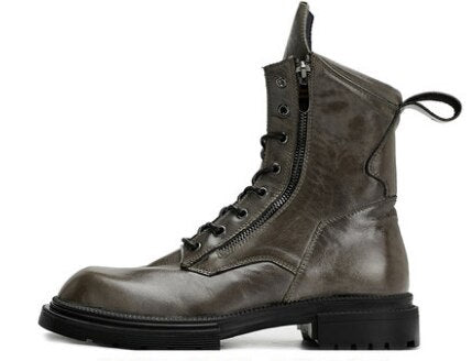 England Style Men High Top Genuine Leather Boots