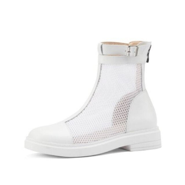 New Summer Women Boots Real Leather