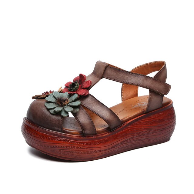 Wedges Genuine Leather Women's Sandals