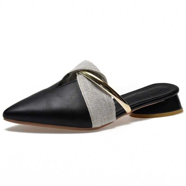 Sexy Pointed-Toe Ladies Slippers Slip