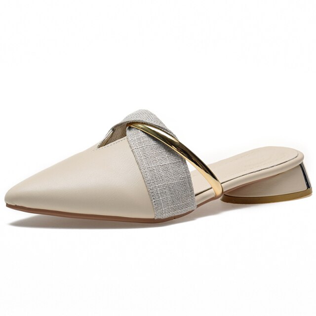 Sexy Pointed-Toe Ladies Slippers Slip