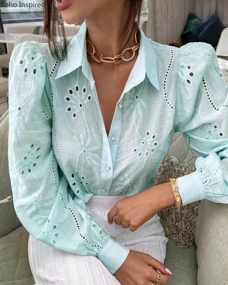 Women Fashion Casual Simple Blouses