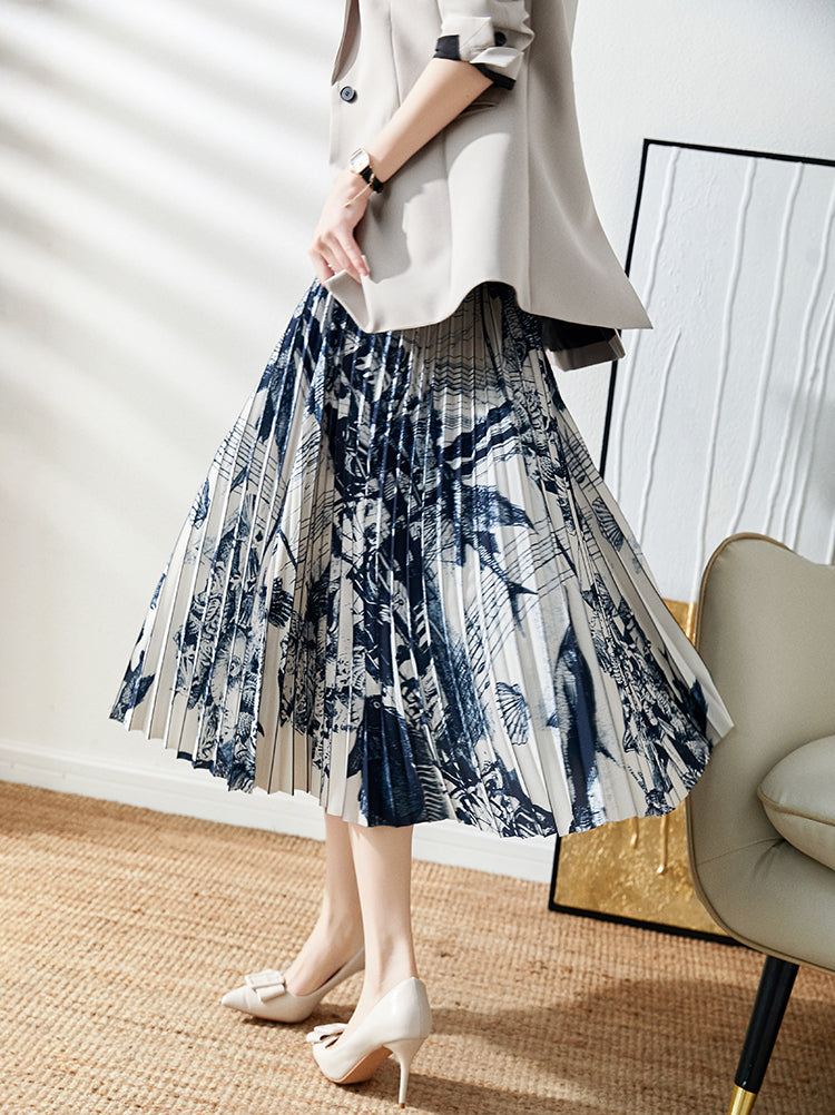 medium length versatile pleated skirt