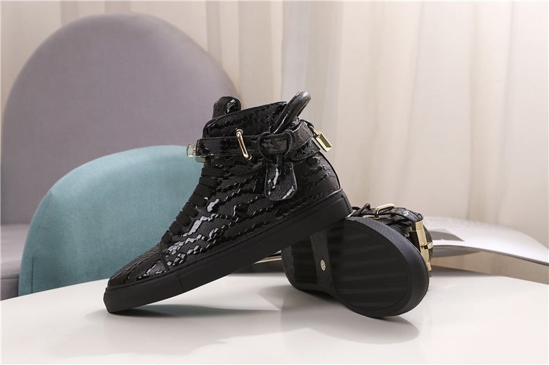 Real Leather Designer Boots Men Casual