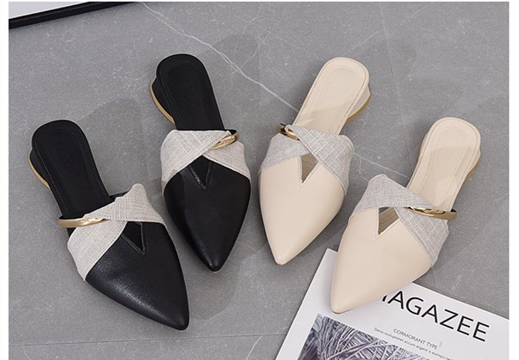 Sexy Pointed-Toe Ladies Slippers Slip