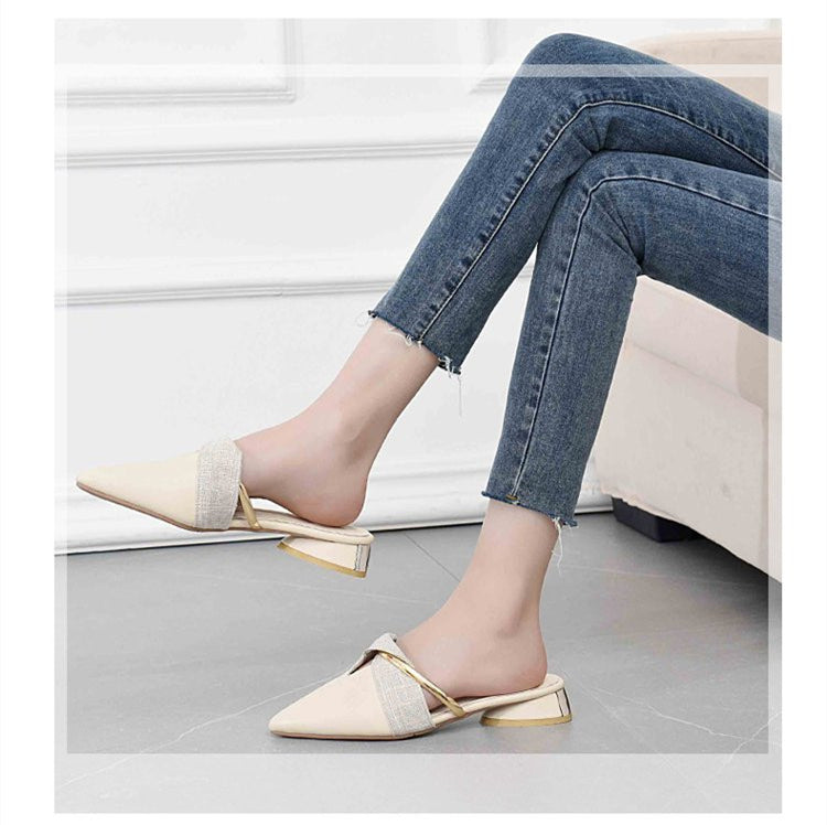 Sexy Pointed-Toe Ladies Slippers Slip