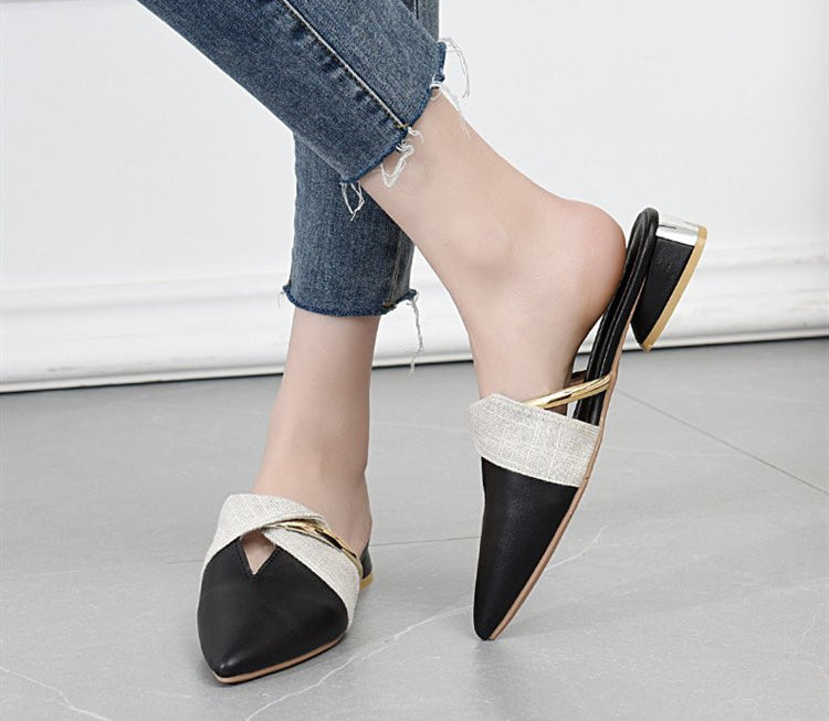 Sexy Pointed-Toe Ladies Slippers Slip