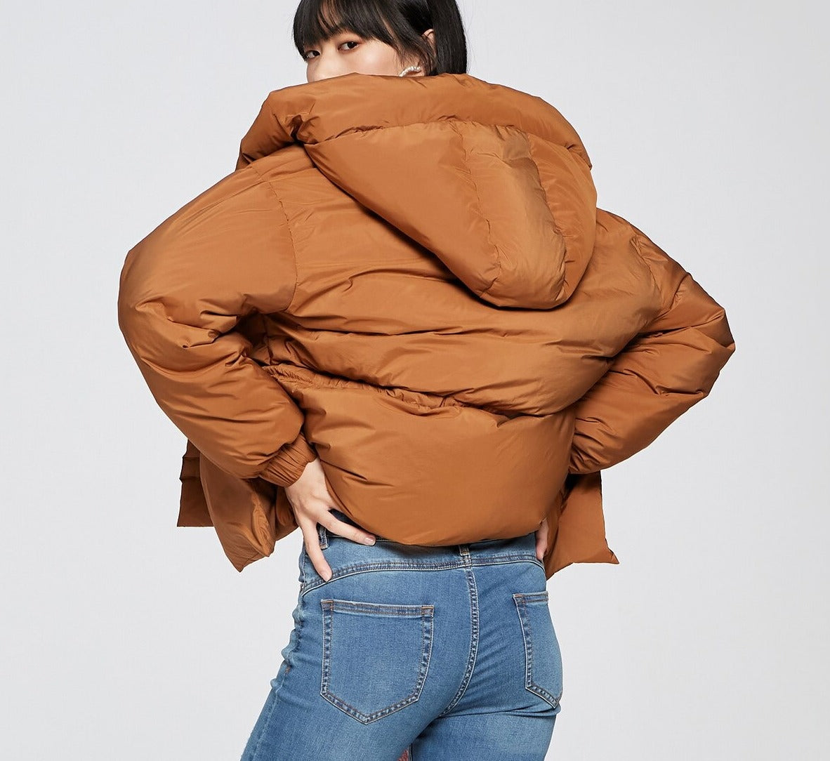 Loose Down Jacket with Big Pocket