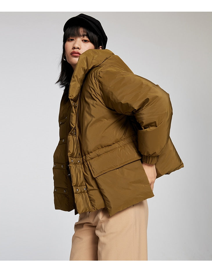 Loose Down Jacket with Big Pocket