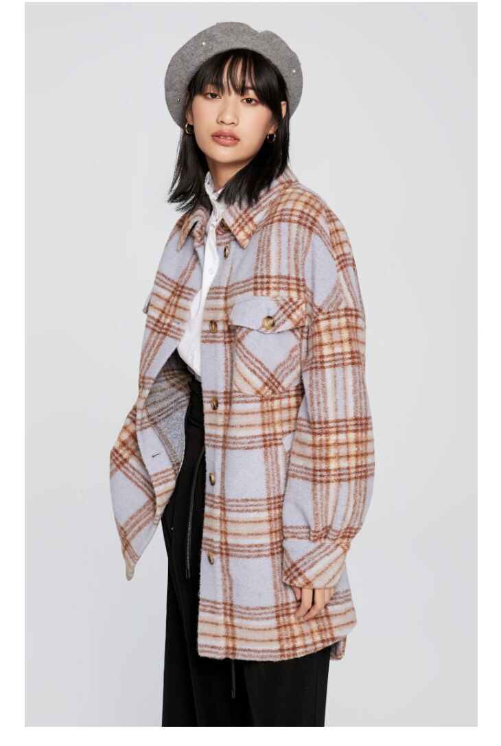 Women's Loose Wool Jacket Wool mix