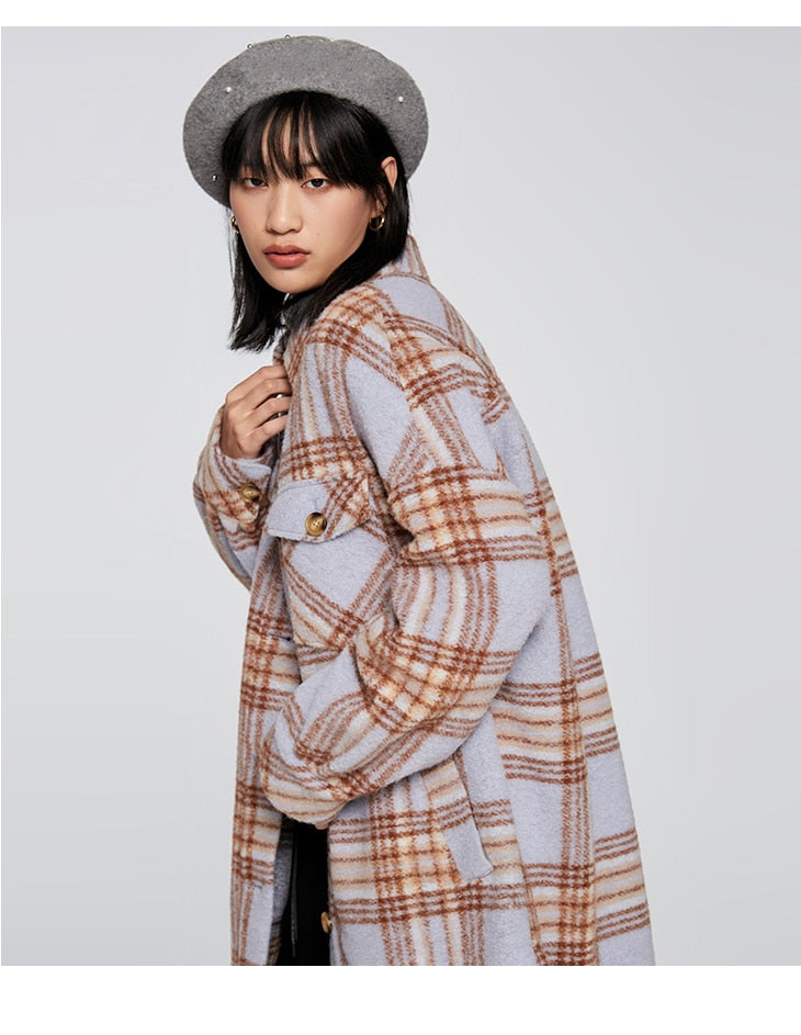 Women's Loose Wool Jacket Wool mix