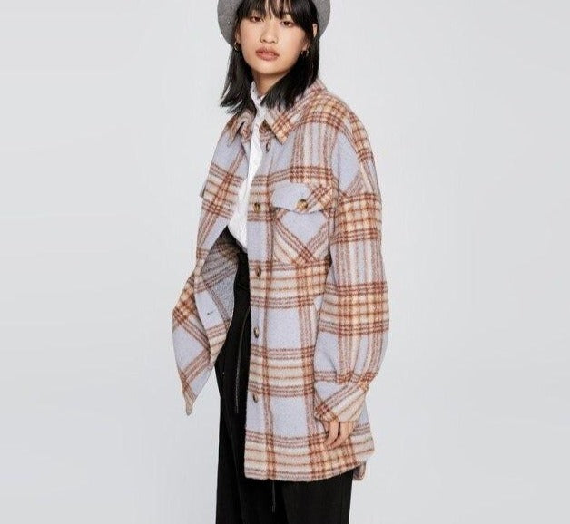 Women's Loose Wool Jacket Wool mix