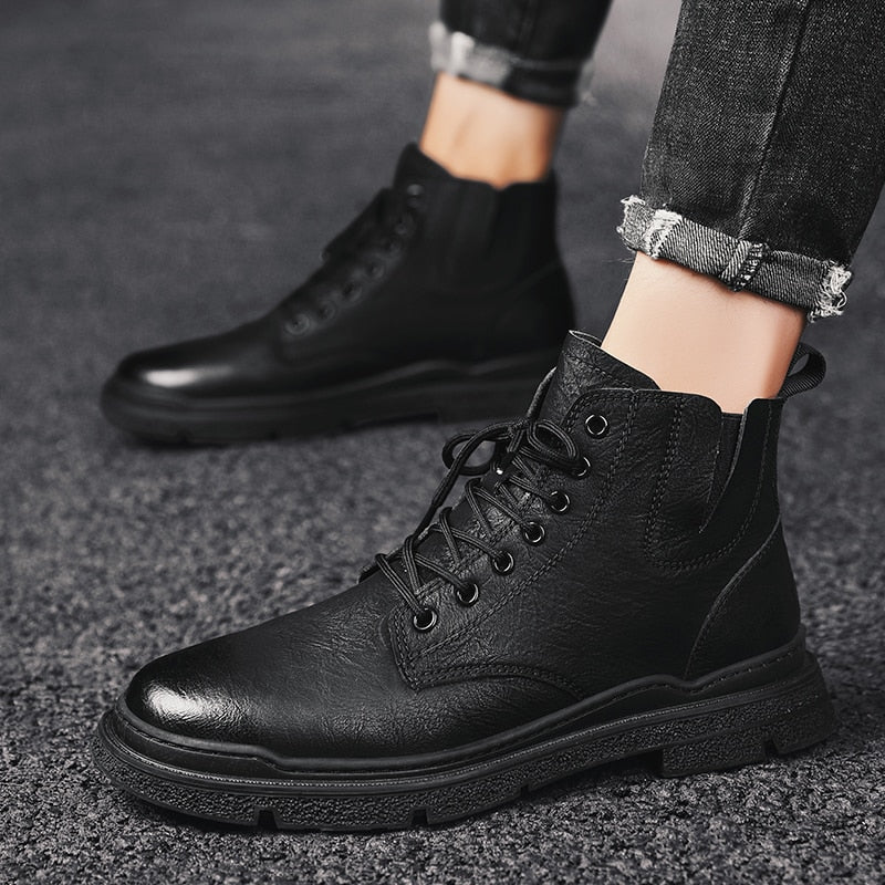 Men  Casual British Handmade Tooling Ankle Boots