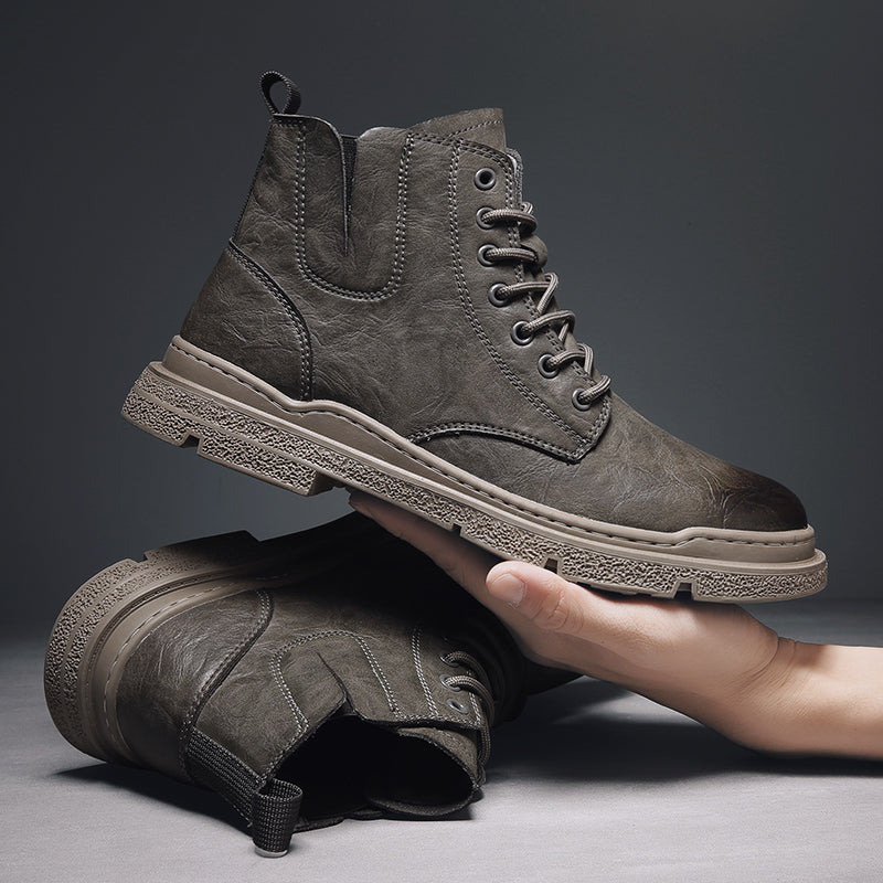 Men  Casual British Handmade Tooling Ankle Boots