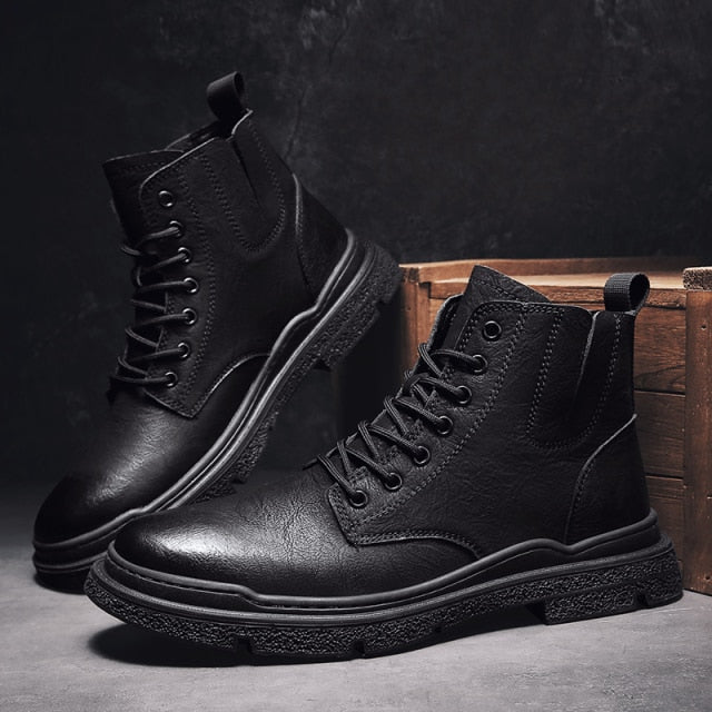 Men  Casual British Handmade Tooling Ankle Boots