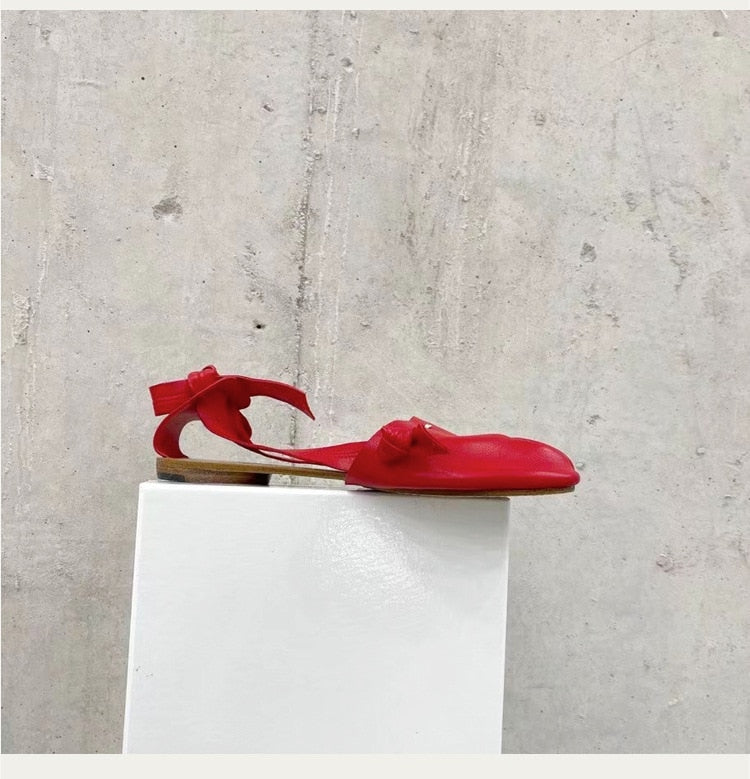 Soft Leather Split Toe Ballet Sandals