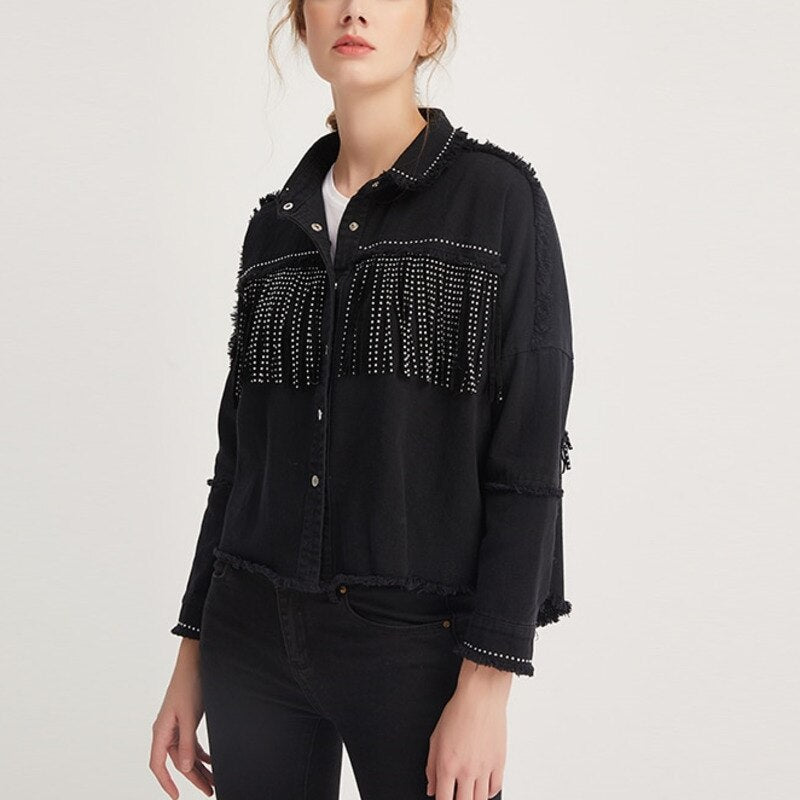 Vintage Tassel Beaded Women Jacket Coat