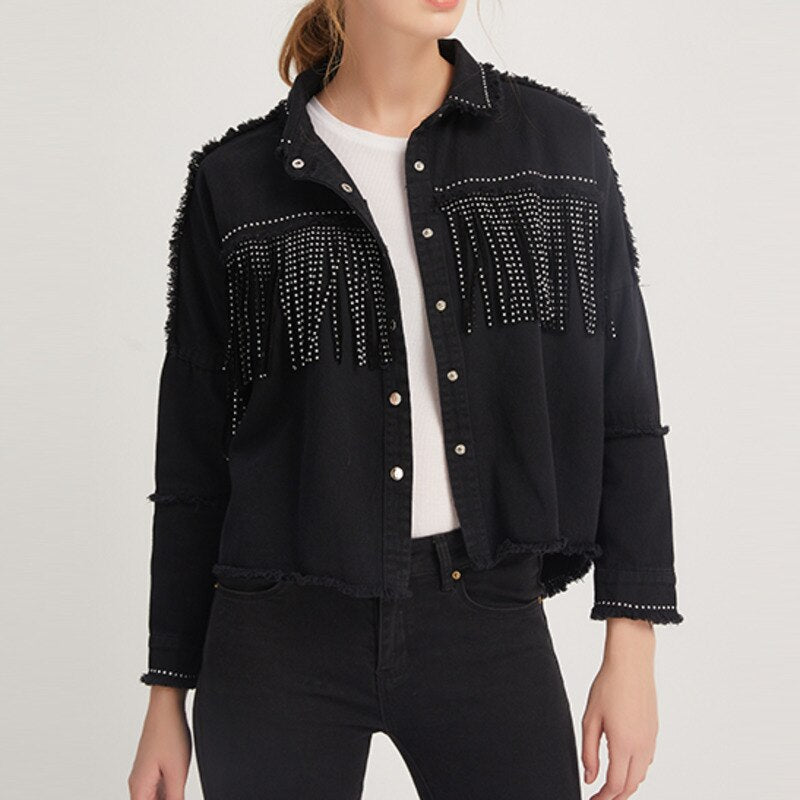 Vintage Tassel Beaded Women Jacket Coat