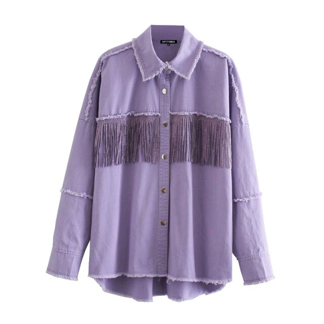 Vintage Tassel Beaded Women Jacket Coat