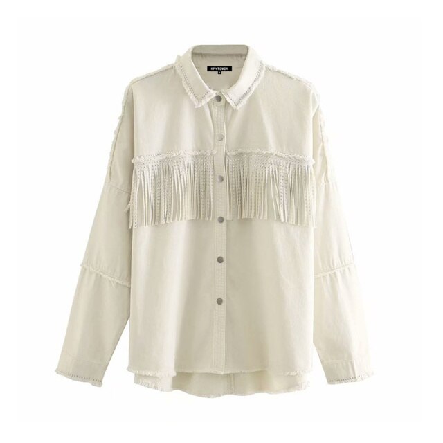 Vintage Tassel Beaded Women Jacket Coat