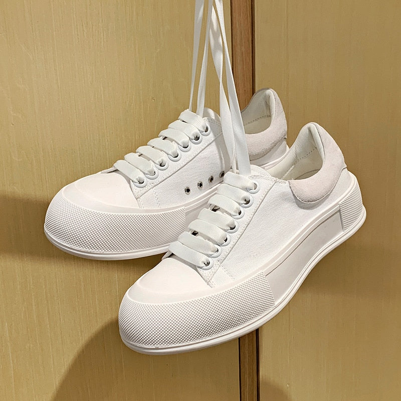 Flat Platform Canvas Sneakers Women