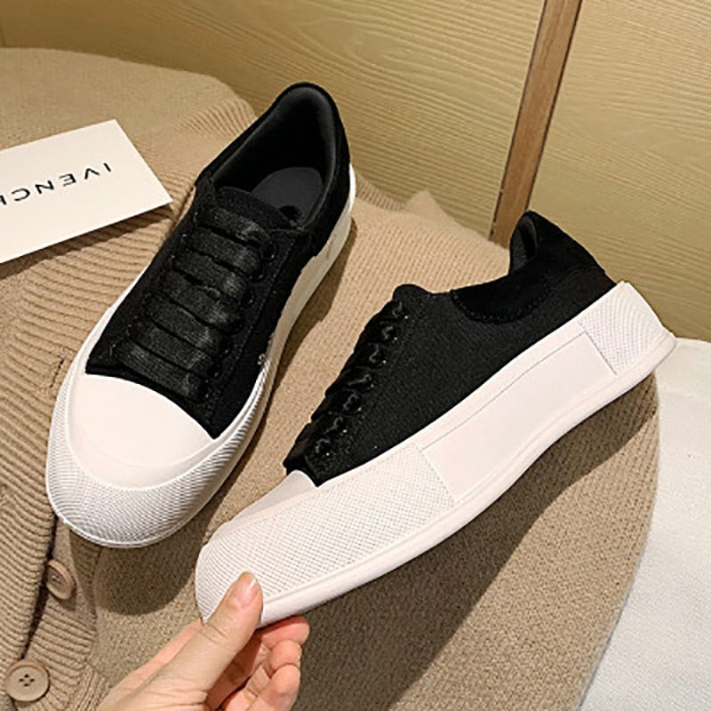 Flat Platform Canvas Sneakers Women