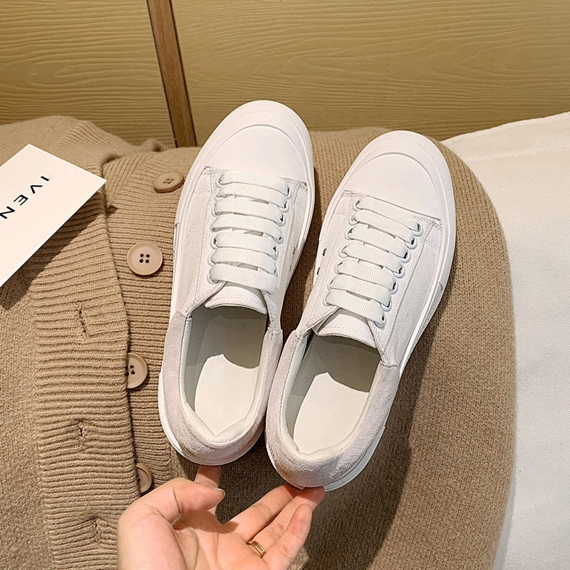 Flat Platform Canvas Sneakers Women