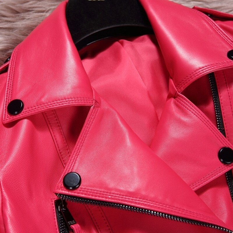 Short Genuine Leather Jacket Women