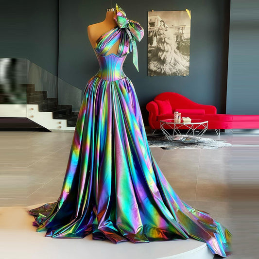 Colorful Evening Dresses One Shoulder