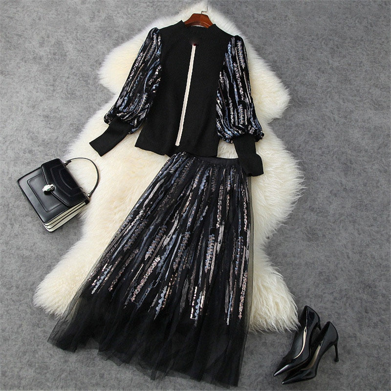 Women's Fall Winter 2 Piece Dress Set