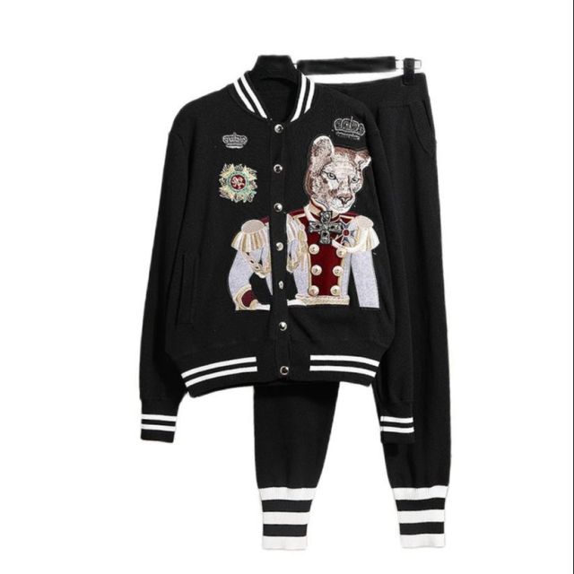 Embroidery Beaded Leisure Sports Hoodie Coat +Casual Pants Two Piece Sets Women's Clothing Comfortable Activitywear knited Suit