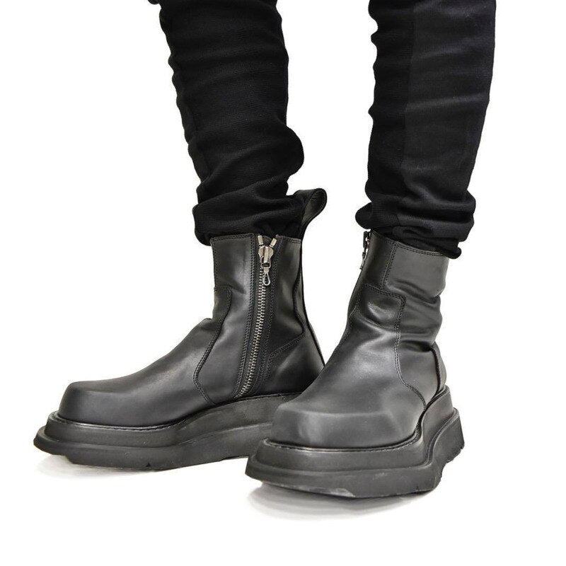 Leather Middle Top Male Leather Boots