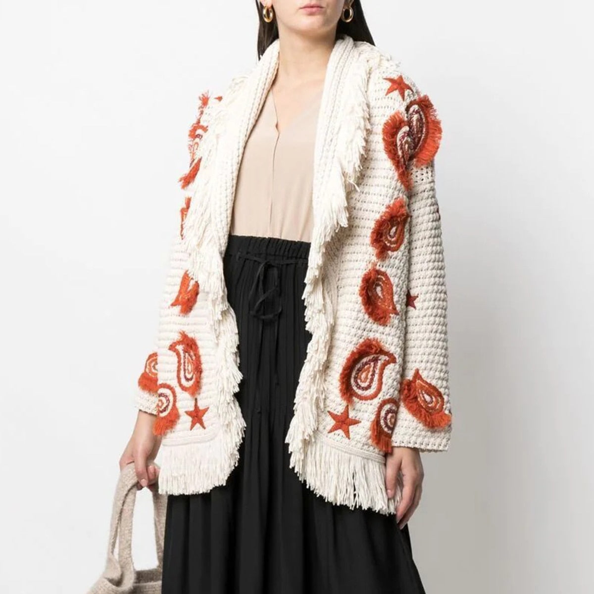 Hollow Wool Jacket Tassel Boho Sweater