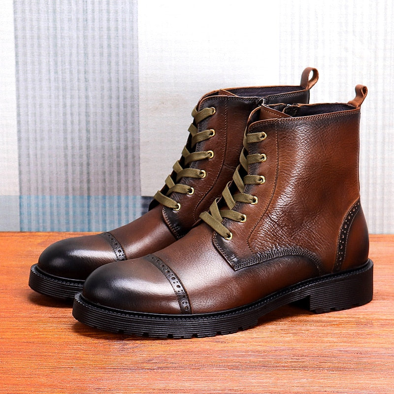 Men Winter Chelsea Boots Genuine Leather