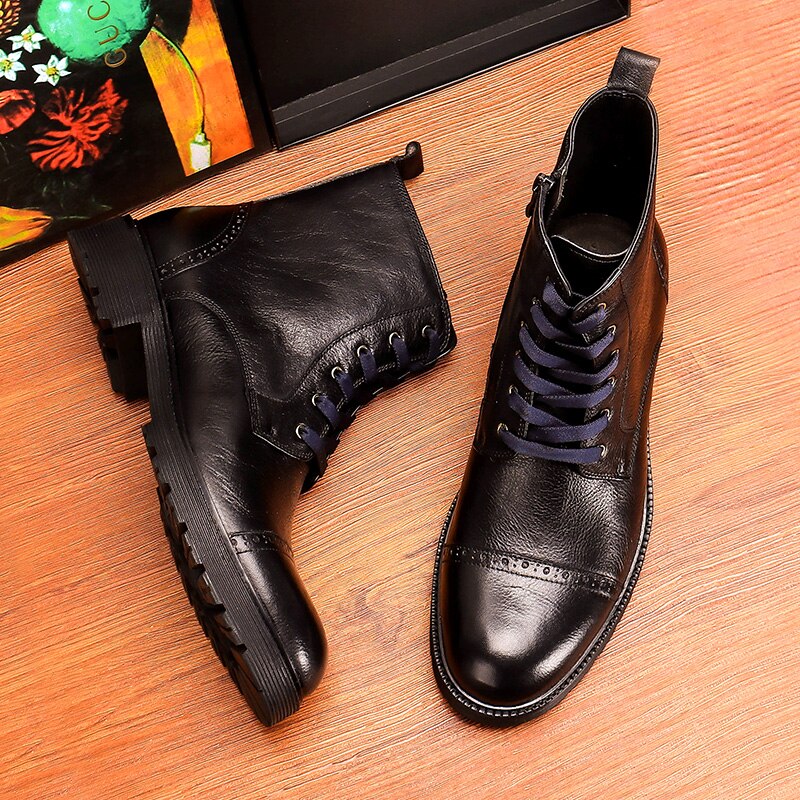 Men Winter Chelsea Boots Genuine Leather