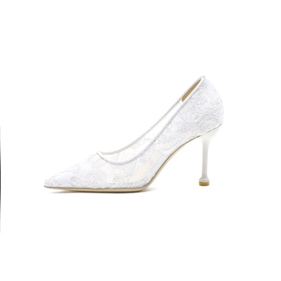 Light Cloud Embroidery High Heels Women Wedding Shoes