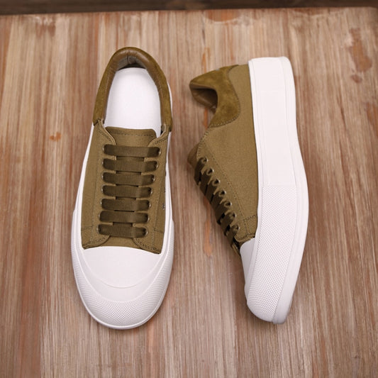 Men's Bottom Lace-up Canvas Shoes Feet Loose