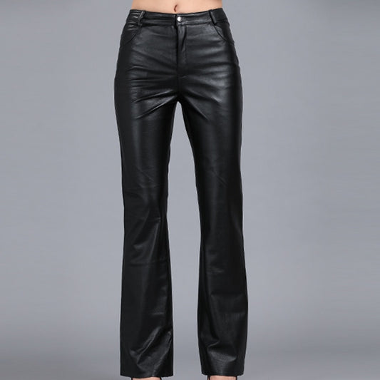 Sheepskin Pants Mid Waist Casual Pants Women