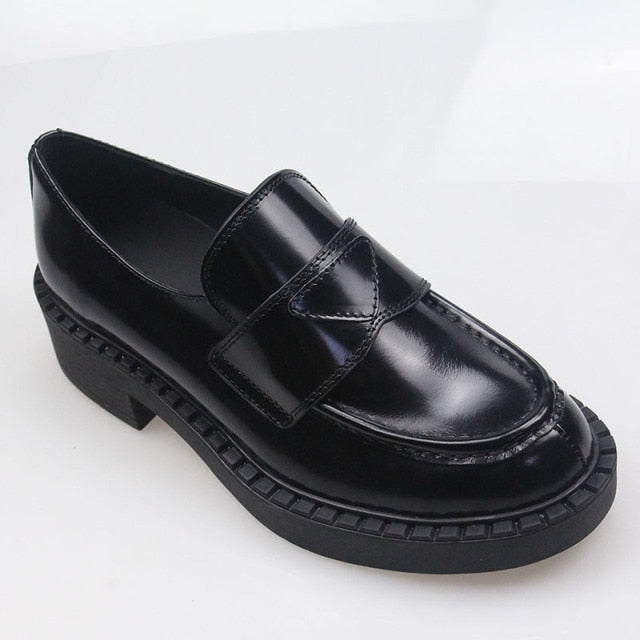 men's  thick-soled open-edge bead leather shoes