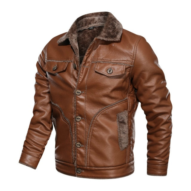 Men Leather Motorcycle Jacket