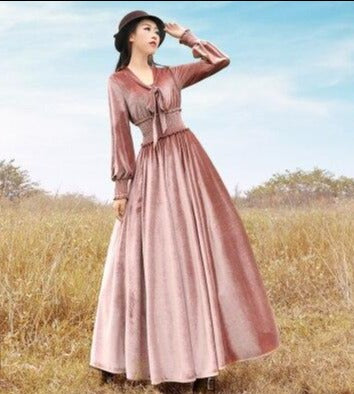 One-piece Long Maxi Long Lantern Sleeve Dresses