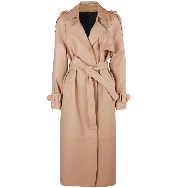 Ladies Genuine Leather Trench Coat