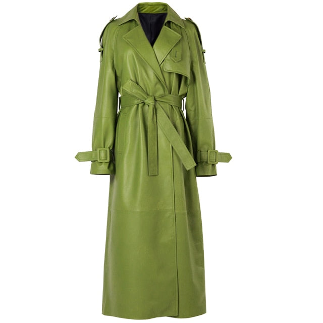 Ladies Genuine Leather Trench Coat