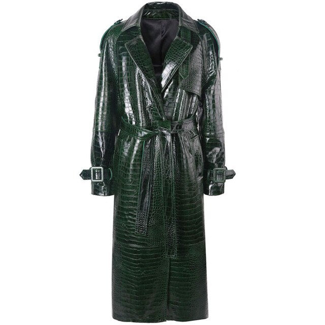 Ladies Genuine Leather Trench Coat