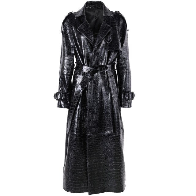 Ladies Genuine Leather Trench Coat